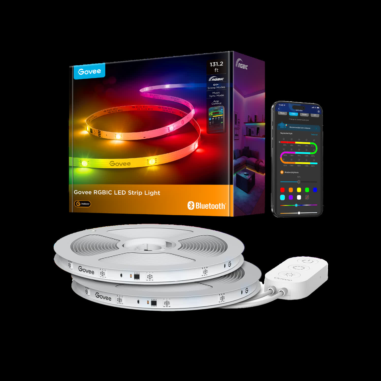 Govee RGBIC LED Strip Lights (32.8 ft, 2 rolls)